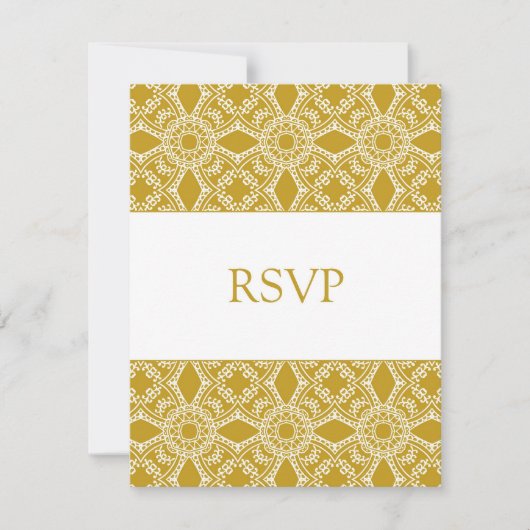 Goud/wit RSVP 2-zijdig Kaartje (Voorkant)