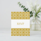 Goud/wit RSVP 2-zijdig Kaartje (Staand voorkant)