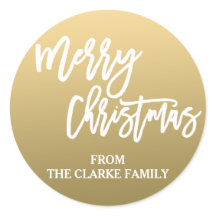 Goud Wit Script Merry Christmas Holiday Sticker