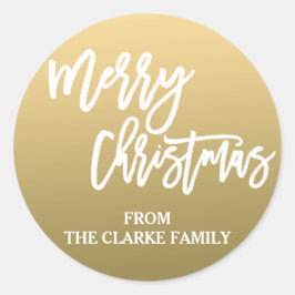 Goud Wit Script Merry Christmas Holiday Sticker