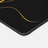 Goud Wit Script Monogram op zwart Bureaumat (Hoek)