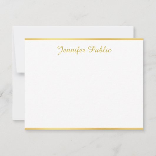 Goud Wit Sjabloon Handgeschreven Script Naam Tekst (Voorkant)
