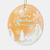 Goud Wit Sneeuwhuis Kerst Nieuwjaar Keramisch Ornament (Links)