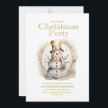 Goud Wit Sneeuwman Kerstfeest Kaart<br><div class="desc">Kerstfeest uitnodiging met het schilderen van een gouden en witte sneeuwpop. Personaliseer met uw feestinformatie. Neem contact met mij op voor hulp bij uw aanpassingen of om extra matching of coördinatie van Zazzle producten voor uw feest aan te vragen.</div>