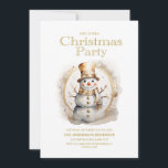 Goud Wit Sneeuwman Kerstfeest Kaart<br><div class="desc">Kerstfeest uitnodiging met het schilderen van een gouden en witte sneeuwpop. Personaliseer met uw feestinformatie. Neem contact met mij op voor hulp bij uw aanpassingen of om extra matching of coördinatie van Zazzle producten voor uw feest aan te vragen.</div>