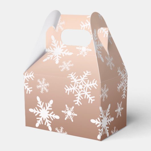 Goud Wit Sneeuwvlokken Kerstmis Bedankdoosjes (Achterkant)