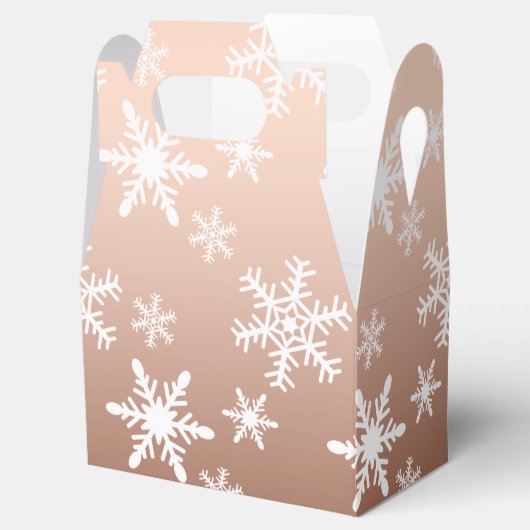 Goud Wit Sneeuwvlokken Kerstmis Bedankdoosjes (Geopend)