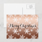 Goud Wit Sneeuwvlokken Kerstmis Feestdagenkaart (Voorkant / Achterkant)
