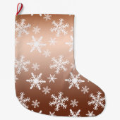 Goud Wit Sneeuwvlokken Kerstmis Grote Kerstsok (Voorkant)