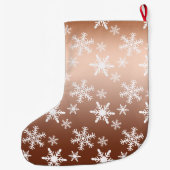 Goud Wit Sneeuwvlokken Kerstmis Grote Kerstsok (Achterkant)