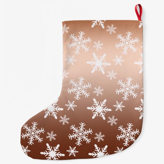 Goud Wit Sneeuwvlokken Kerstmis Grote Kerstsok (Achterkant)