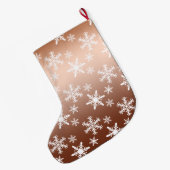 Goud Wit Sneeuwvlokken Kerstmis Grote Kerstsok (Achterkant (Hangend))