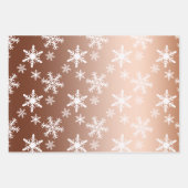 Goud Wit Sneeuwvlokken Kerstmis Inpakpapier Vel (Voorkant 2)