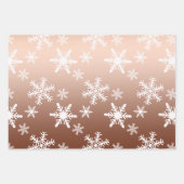 Goud Wit Sneeuwvlokken Kerstmis Inpakpapier Vel (Voorkant)