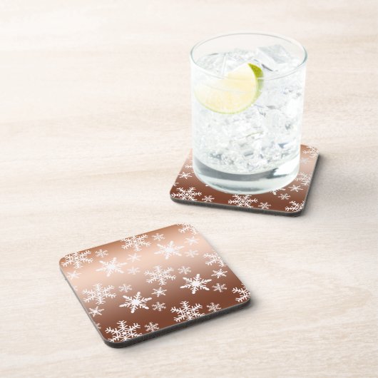 Goud Wit Sneeuwvlokken Kerstmis Onderzetter (Rechterzijde)