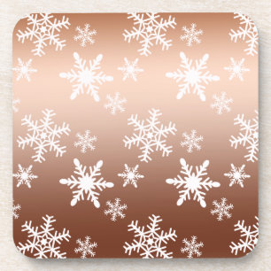 Goud Wit Sneeuwvlokken Kerstmis Onderzetter