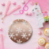 Goud Wit Sneeuwvlokken Kerstmis Papieren Bordje (Feest)