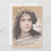 Goud Wit Sparkly Glitter Foto Vrijgezellenfeest Kaart (Voorkant)