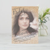 Goud Wit Sparkly Glitter Foto Vrijgezellenfeest Kaart (Staand voorkant)