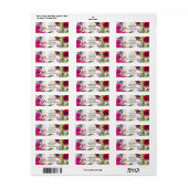 Goud Wit Strepen Vet Glam Bloemen Vrijgezellenfees Etiket (Full Sheet)