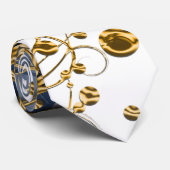 Goud & Wit stropdas met Blauw (Opgerold)