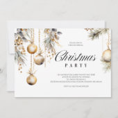 Goud & Wit Vakantie Uitnodiging | Elegant Ornament (Voorkant)