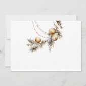 Goud & Wit Vakantie Uitnodiging | Elegant Ornament (Achterkant)