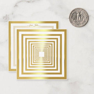 Goud wit vierkant elegant 3d-effect notitiekaartje