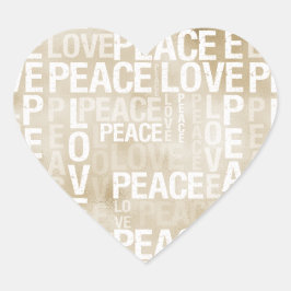 Goud Wit Vrede Liefde Hart Sticker
