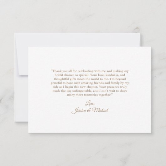 Goud Wit Vrijgezellenfeest Dank u Bedankkaart (Achterkant)