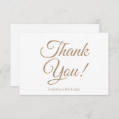 Goud Wit Vrijgezellenfeest Dank u Bedankkaart (Voorkant / Achterkant)
