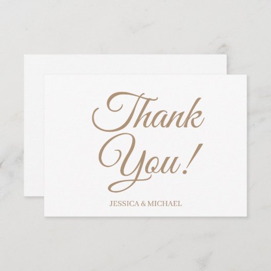 Goud Wit Vrijgezellenfeest Dank u Bedankkaart (Voorkant / Achterkant)
