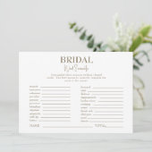 Goud & Wit Vrijgezellenfeest Word Scramble spel Kaart (Staand voorkant)