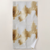 Goud Wit Western Koeienhuid Strandlaken (Voorkant)
