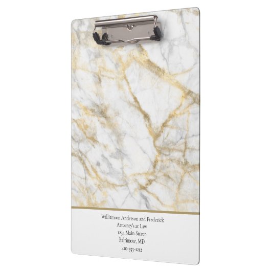 Goud wit wit wit marmer personaliseren klembord (Links)