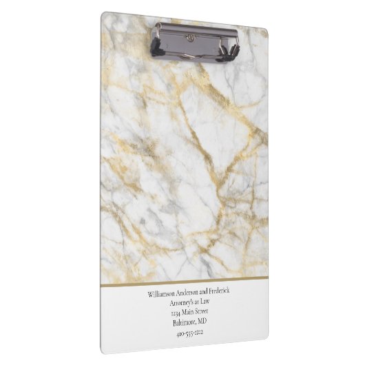 Goud wit wit wit marmer personaliseren klembord (Rechts)