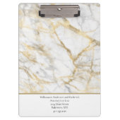 Goud wit wit wit marmer personaliseren klembord (Voorkant)