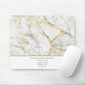 Goud wit wit wit marmer personaliseren muismat (Met muis)