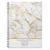 Goud wit wit wit marmer personaliseren notitieboek (Voorkant)