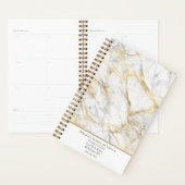 Goud wit wit wit marmer personaliseren planner (Display)