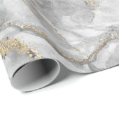 Goud Wit Zilver Marmer  Cadeaupapier (Rol Hoek)