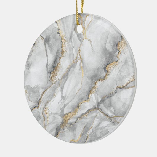 Goud Wit Zilver Marmer  Keramisch Ornament (Links)