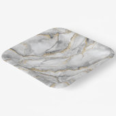 Goud Wit Zilver Marmer  Papieren Bordje (Gebogen)