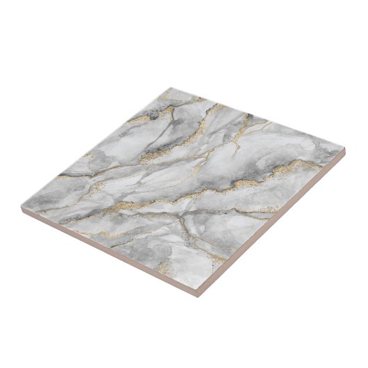 Goud Wit Zilver Marmer  Tegeltje (Zijkant)