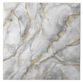 Goud Wit Zilver Marmer  Tegeltje (Voorkant)