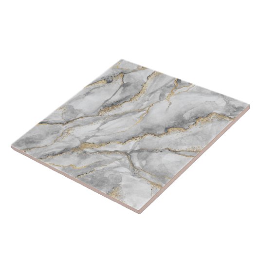 Goud Wit Zilver Marmer  Tegeltje (Zijkant)