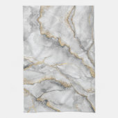 Goud Wit Zilver Marmer  Theedoek (Verticaal)