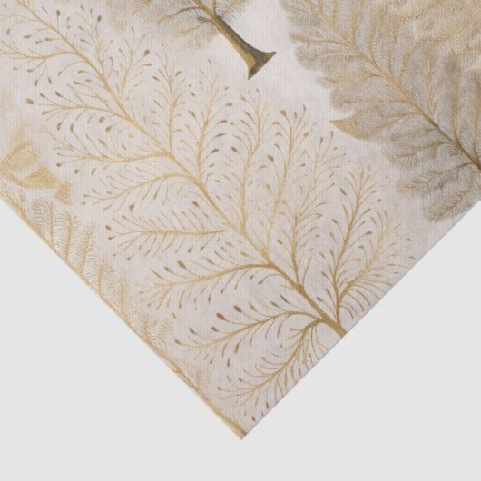 Goud Wit Zilveren Bomen Kerstmis Tissuepapier (Detail)