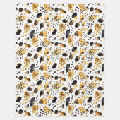 Goud Wit Zwart Leopard Abstract Fleece Deken (Voorkant)
