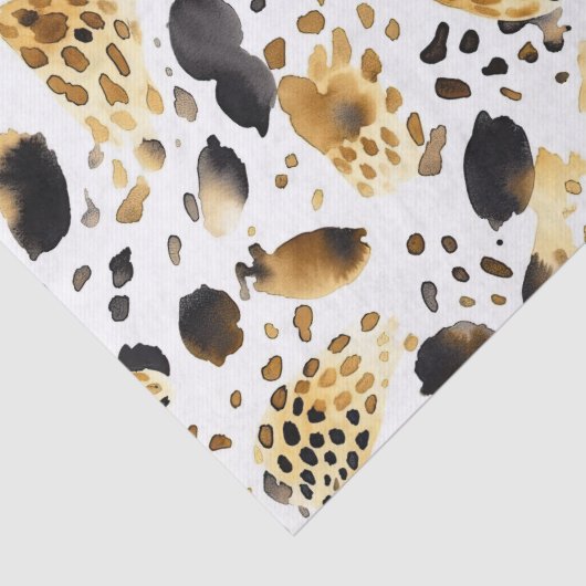 Goud Wit Zwart Leopard Abstract Tissuepapier (Detail)